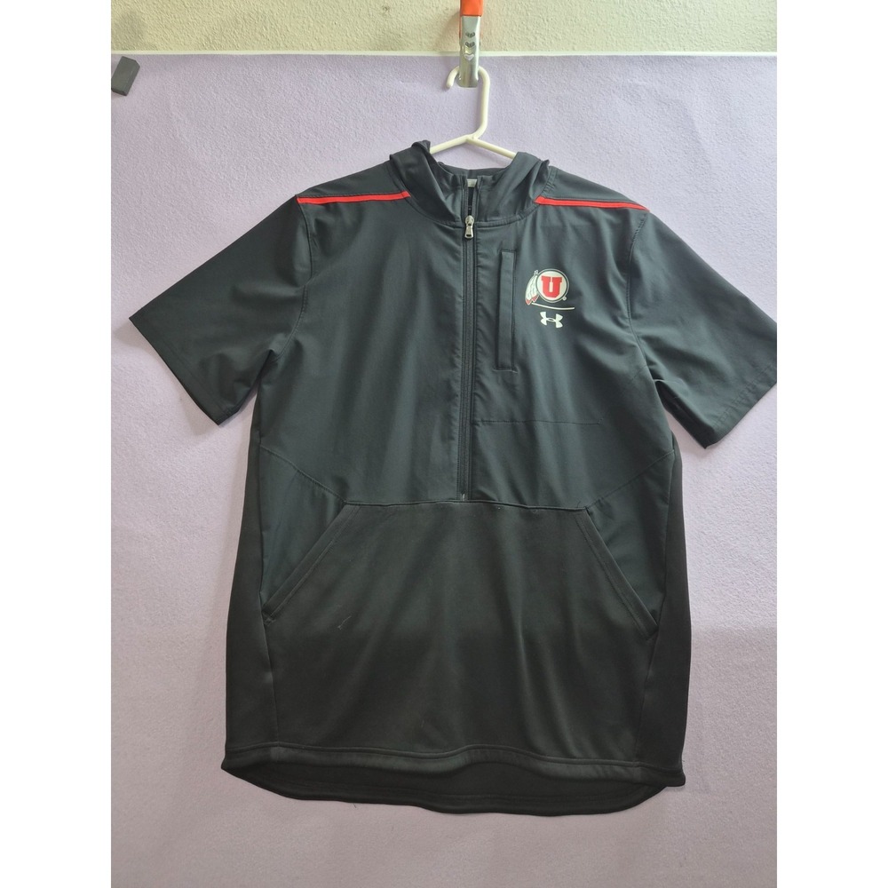 Under Armour Jacket Mens Medium Black Loose Fit NCAA Utah Utes Football Team